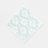 Mint White Lace Rozen Floral Servet (Hoek)