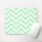 Mint White Large Chevron ZigZag Pattern Muismat (Met muis)