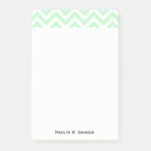 Mint White Large Chevron ZigZag Pattern Post-it® Notes (Voorkant)
