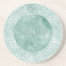 Mint White Leopard Print Zandsteen Onderzetter