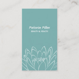 Mint white lilypad flower illustration elegant  visitekaartje