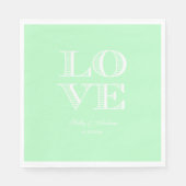 Mint, White LOVE Napkins Servet (Voorkant)