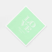 Mint, White LOVE Napkins Servet (Hoek)