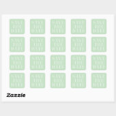 Mint & White Modern Type OPSLAGDATUM Sticker (Vel)