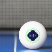 Mint, White Moroccan #5 Navy 3 Initiaal monogram Pingpongbal (Net)