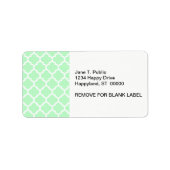 Mint White Moroccan Quatrefoil Pattern #5 Etiket (Voorkant)