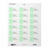 Mint White Moroccan Quatrefoil Pattern #5 Etiket (Full Sheet)