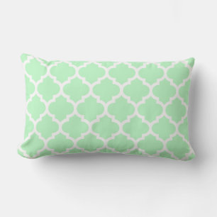 Mint White Moroccan Quatrefoil Pattern #5 Kussen