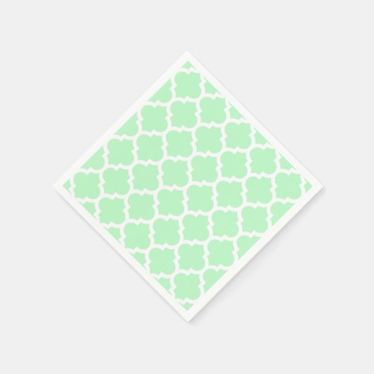 Mint White Moroccan Quatrefoil Pattern #5 Servetten (Hoek)