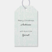 Mint White Peace Love Christmas Cadeaulabel (Voorkant)