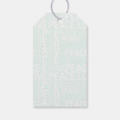 Mint White Peace Love Christmas Cadeaulabel (Achterkant)