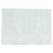 Mint White Peace Love Christmas Groot Cadeauzakje (Achterkant)