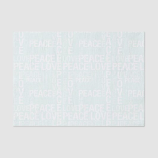Mint White Peace Love Christmas Tissuepapier (Voorkant)