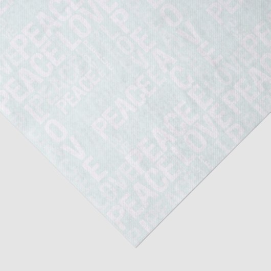 Mint White Peace Love Christmas Tissuepapier (Detail)