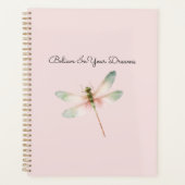 Mint White Pink Dragonfly Planner (Voorkant)