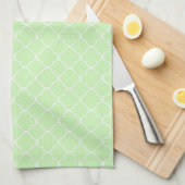 Mint White Quatrefoil keukendoek Theedoek (Quarter Fold)