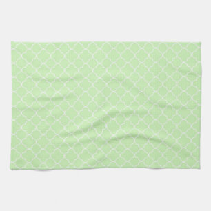 Mint White Quatrefoil keukendoek Theedoek