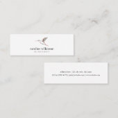 Mint white red elegant hummingbird illustration mini visitekaartje (Voorkant / Achterkant)