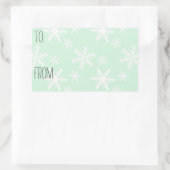 Mint White Sneeuwvlokken Gift Label (Tas)
