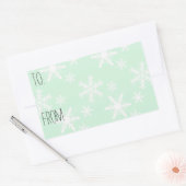 Mint White Sneeuwvlokken Gift Label (Envelop)