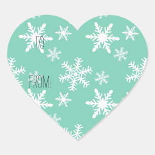 Mint White Sneeuwvlokken Gift Label