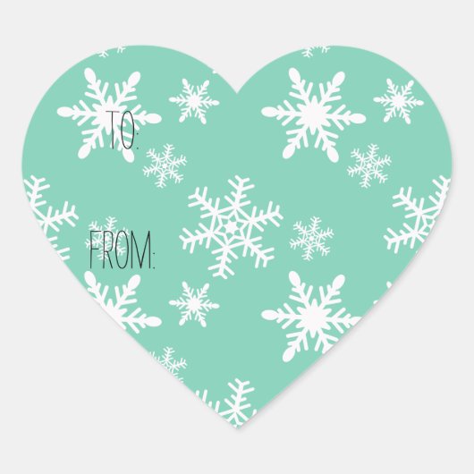 Mint White Sneeuwvlokken Gift Label (Voorkant)