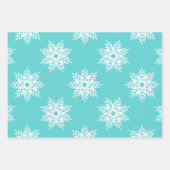 Mint White Snowflake Pattern Inpakpapier Vel (Voorkant 3)