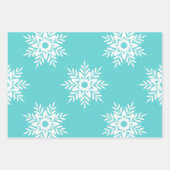 Mint White Snowflake Pattern Inpakpapier Vel (Voorkant 2)