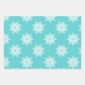 Mint White Snowflake Pattern Inpakpapier Vel (Voorkant)
