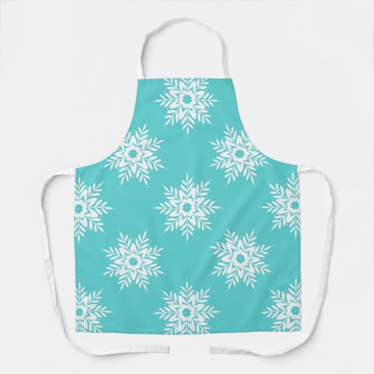 Mint White Snowflake Pattern Schort (Voorkant)