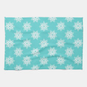Mint White Snowflake Pattern Theedoek (Horizontaal)