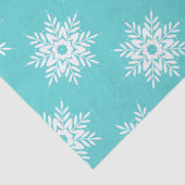 Mint White Snowflake Pattern Tissuepapier (Detail)