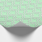 Mint White XL Moroccan Quatrefoil #7DS Cadeaupapier (Hoek)
