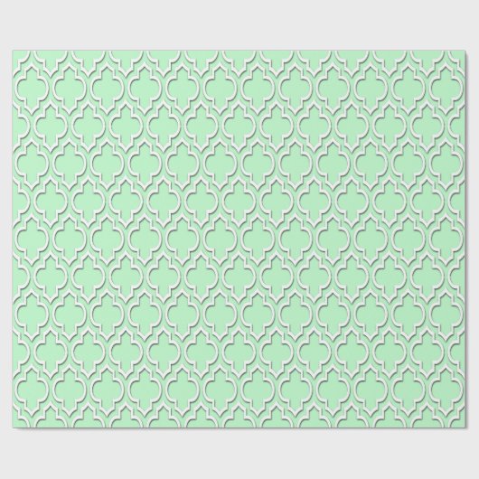 Mint White XL Moroccan Quatrefoil #7DS Cadeaupapier (Vlak)