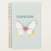 Mint White Yellow Pink Teal Butterfly Planner (Voorkant)