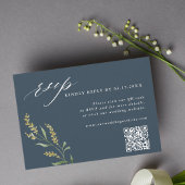 Mint Wildflower Elegant Bruiloft QR Code RSVP Kaartje