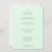 Mint Wildflowers Silver Photo Naming Ceremony Notitiekaartje (Achterkant)