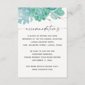 Mint winter vetplanten bruiloft accommodaties informatiekaartje (Voorkant)