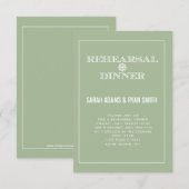 Mint Winter Wedding Rehearsal Dinner Invitations Kaart (Voorkant / Achterkant)