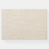 Mint wit geel bloemenjute textuur bruiloft gastenboek (Achterkant)