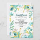 Mint wit geel bloemig Waterverf Vrijgezellenfeest Kaart (Voorkant)