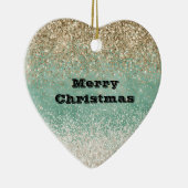 Mint wit glam gouden fonkeling glitter keramisch ornament (Rechts)
