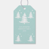 Mint wit minimalistische kerstbomen cadeau Labels Cadeaulabel (Voorkant)