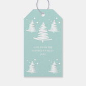 Mint wit minimalistische kerstbomen cadeau Labels Cadeaulabel (Achterkant)