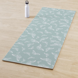 Mint wit vlinderpatroon yogamat