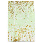 Mint witgouden Confetti schittering Medium Cadeauzakje (Voorkant)