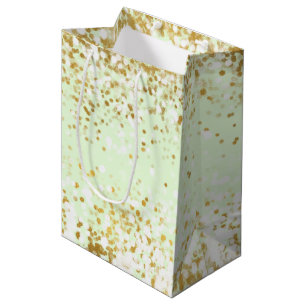 Mint witgouden Confetti schittering Medium Cadeauzakje