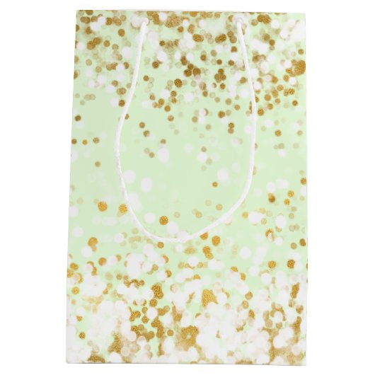 Mint witgouden Confetti schittering Medium Cadeauzakje (Achterkant)