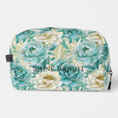 Mint Witte Bloemen Toilettasje (Voorkant)
