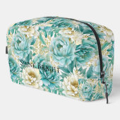 Mint Witte Bloemen Toilettasje (Rechterhoek)